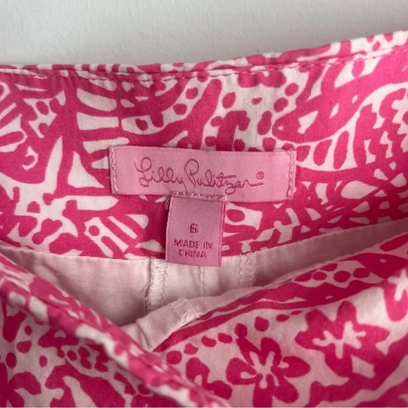Lilly Pulitzer Cala Skort Hotty Pink White Get Crackin size 6 EUC - Picture 2 of 6